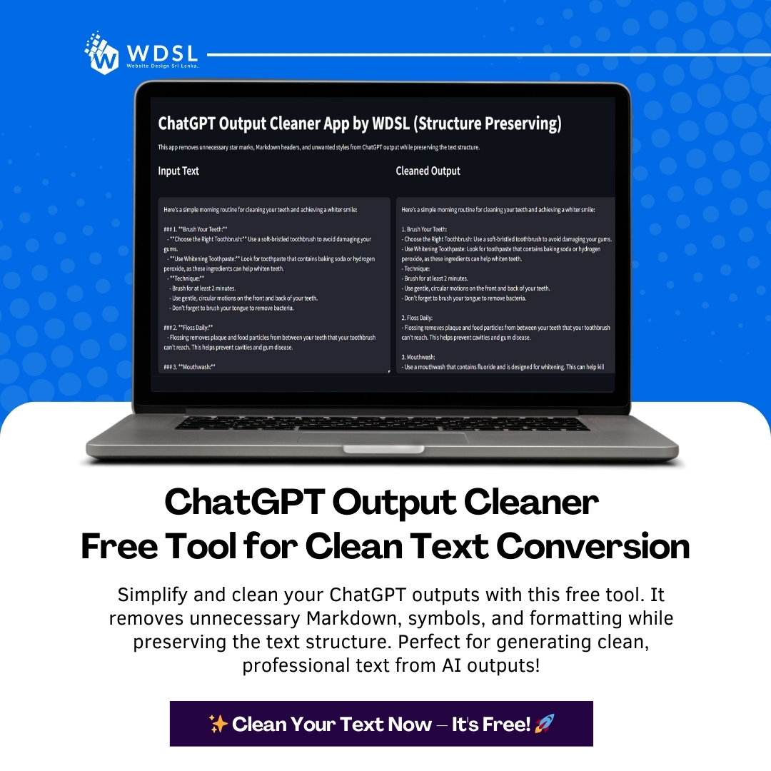 ChatGPT Output Cleaner App by WDSL (Structure Preserving)